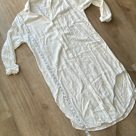 L*Space Button Down White Long Viscose Tunic sz XS - Picture 7 of 11